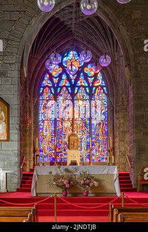 Buntglasfenster in der Dominican Dark Abbey, Kilkenny, Co. Kilkenny, Irland Stockfoto