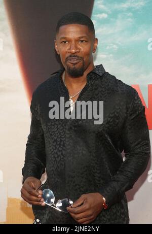 August 2022 – Los Angeles, Kalifornien – Jamie Foxx. Die Weltpremiere von Day Shift fand im Regal LA Live in Los Angeles statt. Stockfoto