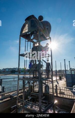 SOUTHWOLD PIER WATERCLOCK Stockfoto