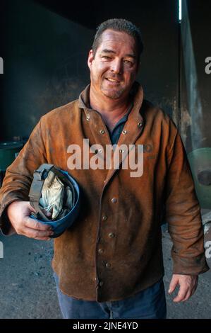 Gießerei in einer kleinen Familie Metallschmelzgießerei in Perth, Westaustralien Stockfoto