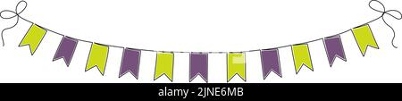 Kontinuierliche Linienzeichnung der Girlande. Vektorgrafik Stock Vektor