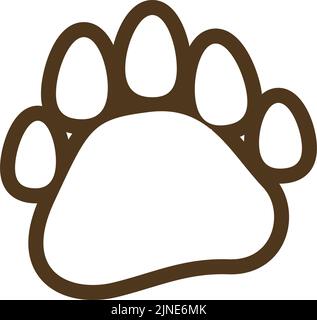 Fußabdrücke eines weißen Bären, Fußabdrücke eines fünf-Finger-Tieres Stock Vektor