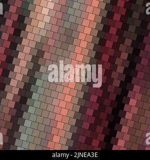 Abstrakt quadratisch bunte Palette Backstein Wand Textur Hintergrund mit geometrischen dekorative Illustration von Offset Quads Raster Muster Hintergrund Design Stockfoto