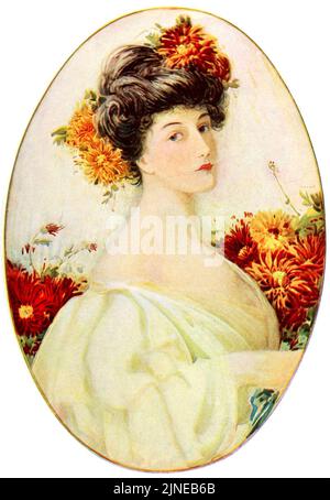 Die Chrysantheme Maiden von Louis Rhead Stockfoto