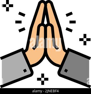 Gebet Religion Farbe Symbol Vektor Illustration Stock Vektor