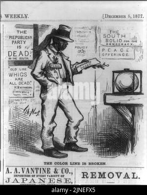 Die Farblinie ist unterbrochen - Th. Nast. Stockfoto