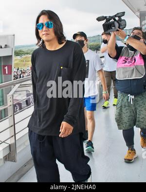 Oyama, Japan. 11. August 2022. Schauspieler Sung Kang kommt zum FUELFEST, Japan., . Foto von Keizo Mori/UPI Credit: UPI/Alamy Live News Stockfoto