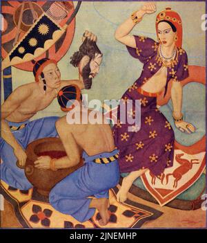 „Thromyris“, veröffentlicht am 19. Juni 1938 im American Weekly Sunday Magazine, gemalt von Edmund Dulac für die Serie „Fighting Women“ Stockfoto