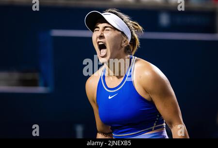 Bianca Andreescu aus Kanada im Kampf gegen Daria Kasatkina aus Russland während der ersten Runde des Tennisturniers der National Bank Open WTA 1000 2022 am 9. August 2022 in Toronto, Kanada - Foto: Rob Prange/DPPI/LiveMedia Stockfoto