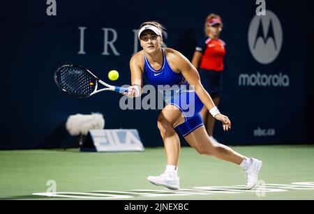 Bianca Andreescu aus Kanada im Kampf gegen Daria Kasatkina aus Russland während der ersten Runde des Tennisturniers der National Bank Open WTA 1000 2022 am 9. August 2022 in Toronto, Kanada - Foto: Rob Prange/DPPI/LiveMedia Stockfoto