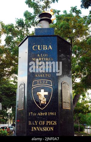 Das Bay of Pigs Memorial in Miami ehrt die getöteten Kubaner und den gescheiterten Versuch, das Castro-Regime im Jahr 1961 zu stürzen Stockfoto