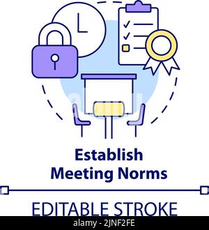 Symbol für das Konzept „Meeting Norms“ einrichten Stock Vektor