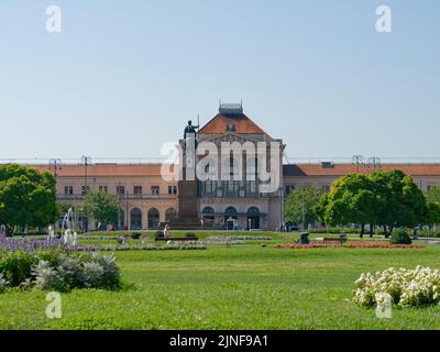 Panoramablick auf den König Tomislav Platz in Zagreb, Kroatien Stockfoto