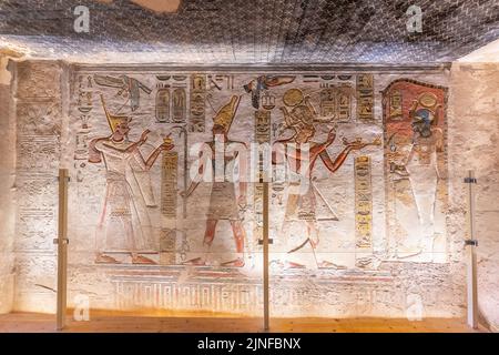 Luxor, Ägypten; 5. August 2022 - das Grab von Rameses III. Im Tal der Könige, Luxor, Ägypten. Stockfoto