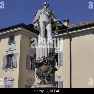 Statue des Königs Vittorio Emanuele II. In Lodi, Lombardei, Italien Stockfoto