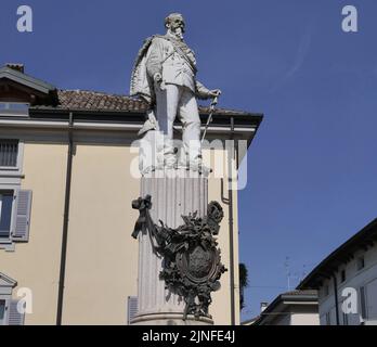 Statue des Königs Vittorio Emanuele II. In Lodi, Lombardei, Italien Stockfoto