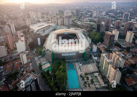 Luftaufnahme des Allianz Parque Fußballstadions des Palmeiras Football Club - Sao Paulo, Brasilien Stockfoto