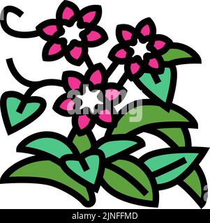 clematis wachsende Farbe Symbol Vektor Illustration Stock Vektor