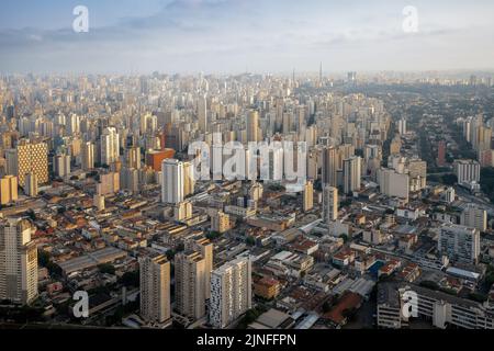 Luftaufnahme von Campos Eliseos und Barra Funda Nachbarschaft - Sao Paulo, Brasilien Stockfoto