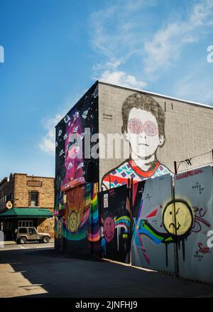 Graffiti-Wandgemälde in Bushwick, Brooklyn, New York City Stockfoto