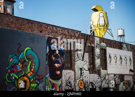 Graffiti-Wandgemälde in Bushwick, Brooklyn, New York City Stockfoto