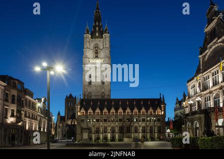 Belfort Tower, ein Glockenturm in Gent. Belgien. Stockfoto