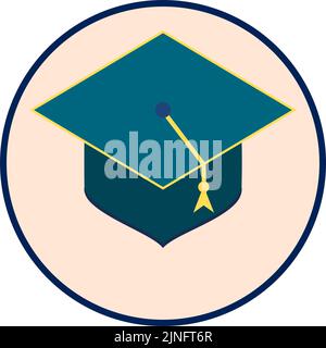 Vektorsymbol der Abschlusskappe für Studenten Stock Vektor