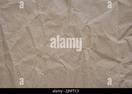 Zerknittert braun Papier Textur, Handwerk Papier Hintergrund Stockfoto