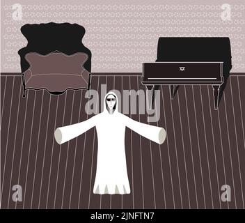 Geist in altem Haus Stock Vektor