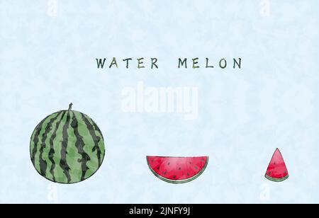 Wassermelone: Ganz, große Schnittgröße, kleine Schnittgröße Stock Vektor