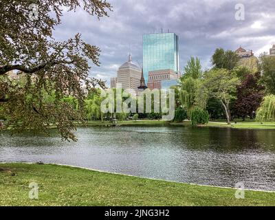 Reflecting Pond im Boston Public Garden, Boston, Massachusetts Stockfoto