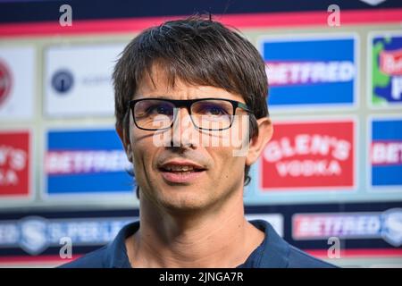 Sylvain Houles Cheftrainer von Toulouse Olympique während des Vormatch-Interviews Stockfoto