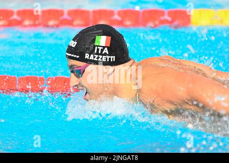 Rom, Italien. 11. August 2022. Alberto Razzetti (ITA) während der Schwimmeuropameisterschaften Rom 2022 im Foro Italico am 11. August 2022. Kredit: Unabhängige Fotoagentur/Alamy Live Nachrichten Stockfoto