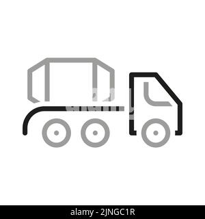Symbol für die einfache Transportlinie. Symbol für die einfache Transportlinie. Enthält ein solches Symbol wie Beton Mischer Auto. Stock Vektor