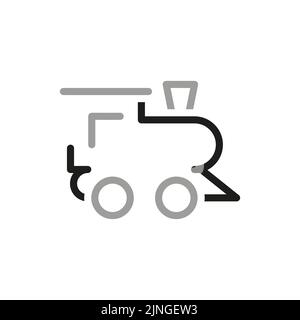 Symbole für einfache Transportverbindungen mit Vektorlinien. Symbol für die einfache Transportlinie. Enthält Symbole wie Zug. Stock Vektor