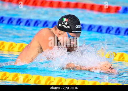 Rom, Italien. 11. August 2022. Pier Andrea Matteazzi (ITA) während der Schwimmeuropameisterschaften Rom 2022 im Foro Italico am 11. August 2022. Kredit: Unabhängige Fotoagentur/Alamy Live Nachrichten Stockfoto