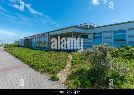 Kleiner Flughafen auf der Hochseeinsel Dune, Teil von Helgoland, Kreis Pinneberg, Schleswig-Holstein, Norddeutschland Stockfoto