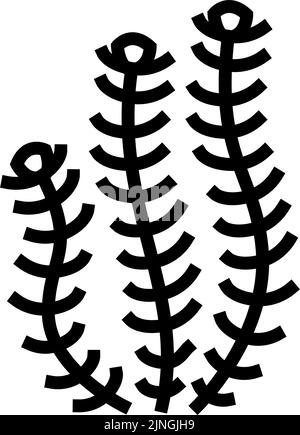 Hornwort marine Seegras Linie Symbol Vektorgrafik Stock Vektor