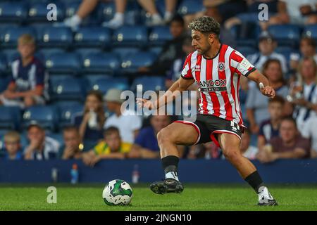 West Bromwich, Großbritannien. 11. August 2022. Reda Khadra #11 von Sheffield United läuft mit dem Ball in West Bromwich, Großbritannien am 8/11/2022. (Foto von Gareth Evans/News Images/Sipa USA) Quelle: SIPA USA/Alamy Live News Stockfoto