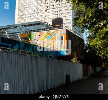 Paris, Frankreich - Juli 13: Typische Graffiti- und Straßenkunst des Pariser Arrondissements 13. am 13. Juli 2022 Stockfoto