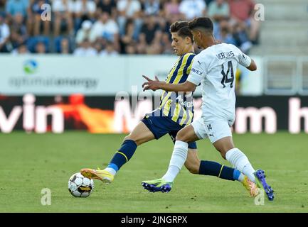 Uherske Hradiste, Tschechische Republik. 11. Aug, 2022.Slovacko knüpft an Fenerbahce 1-1 in der Europaliga in Uherske Hradiste, Tschechische Republik, 11. August 2022. (CTK Photo/Dalibor Gluck Stockfoto