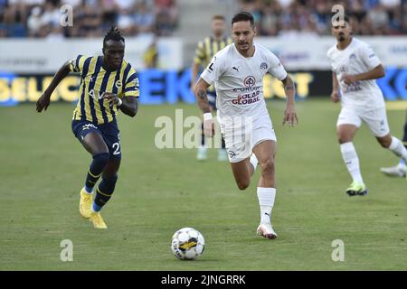 Uherske Hradiste, Tschechische Republik. 11. Aug, 2022.Slovacko knüpft an Fenerbahce 1-1 in der Europaliga in Uherske Hradiste, Tschechische Republik, 11. August 2022. (CTK Photo/Dalibor Gluck Stockfoto