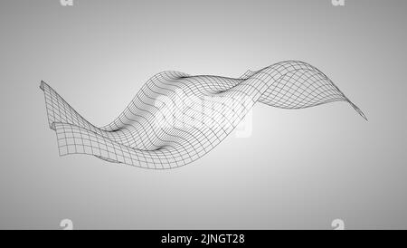 Rednered Illustration von 3D Gelände mit Drahtgittertopologie. Vector ist EPS10 kompatibel Stock Vektor