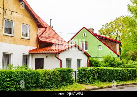 Zelenogradsk, die ehemalige deutsche Kurstadt Kranz. Gemütliche kleine Stadt an der Ostsee. Typische europäische Häuser. Gebiet von Königsberg, Selenogradsk, Ru Stockfoto