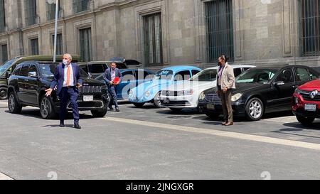 Mexiko-Stadt, Mexiko: Palacio Nacional 11. August 2022. Adán Augusto López, Secretario de Gobernación bei einem Treffen mit dem Präsidenten von Mexiko. Quelle: Andrea Quintero/Alamy Live News Stockfoto