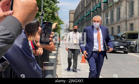 Mexiko-Stadt, Mexiko: Palacio Nacional 11. August 2022. Adán Augusto López, Secretario de Gobernación bei einem Treffen mit dem Präsidenten von Mexiko. Quelle: Andrea Quintero/Alamy Live News Stockfoto