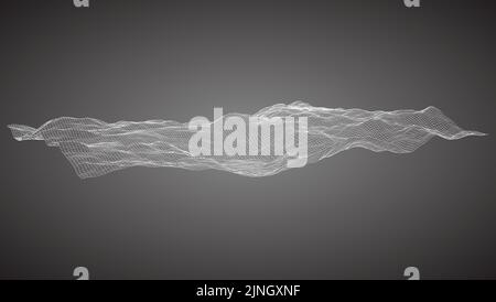 Rednered Illustration von 3D Gelände mit Drahtgittertopologie. Vector ist EPS10 kompatibel Stock Vektor