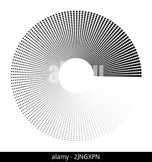Vektordarstellung eines schwarz-weißen Halbtonmusters, das den Bewegungsablauf verleiht Stock Vektor