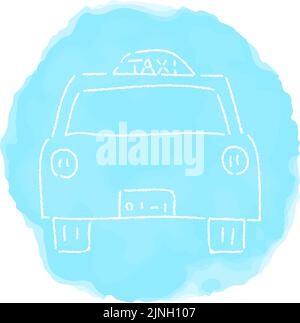 Handgeschriebene einfache Symbolillustration: Taxi Stock Vektor