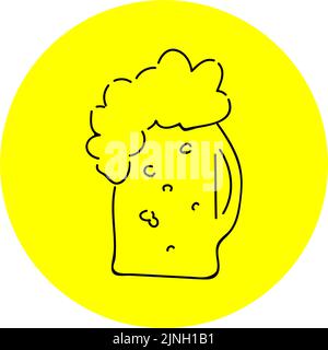 Handgeschriebene einfache Symbolillustration: Bier Stock Vektor